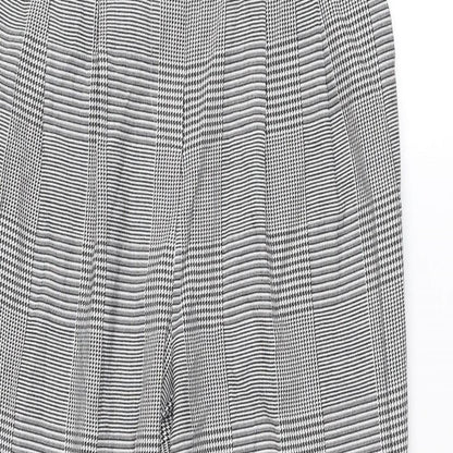 River Island Womens Grey Plaid Polyester Carrot Trousers Size 10 L25 in Regular Zip