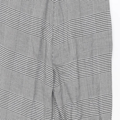River Island Womens Grey Plaid Polyester Carrot Trousers Size 10 L25 in Regular Zip