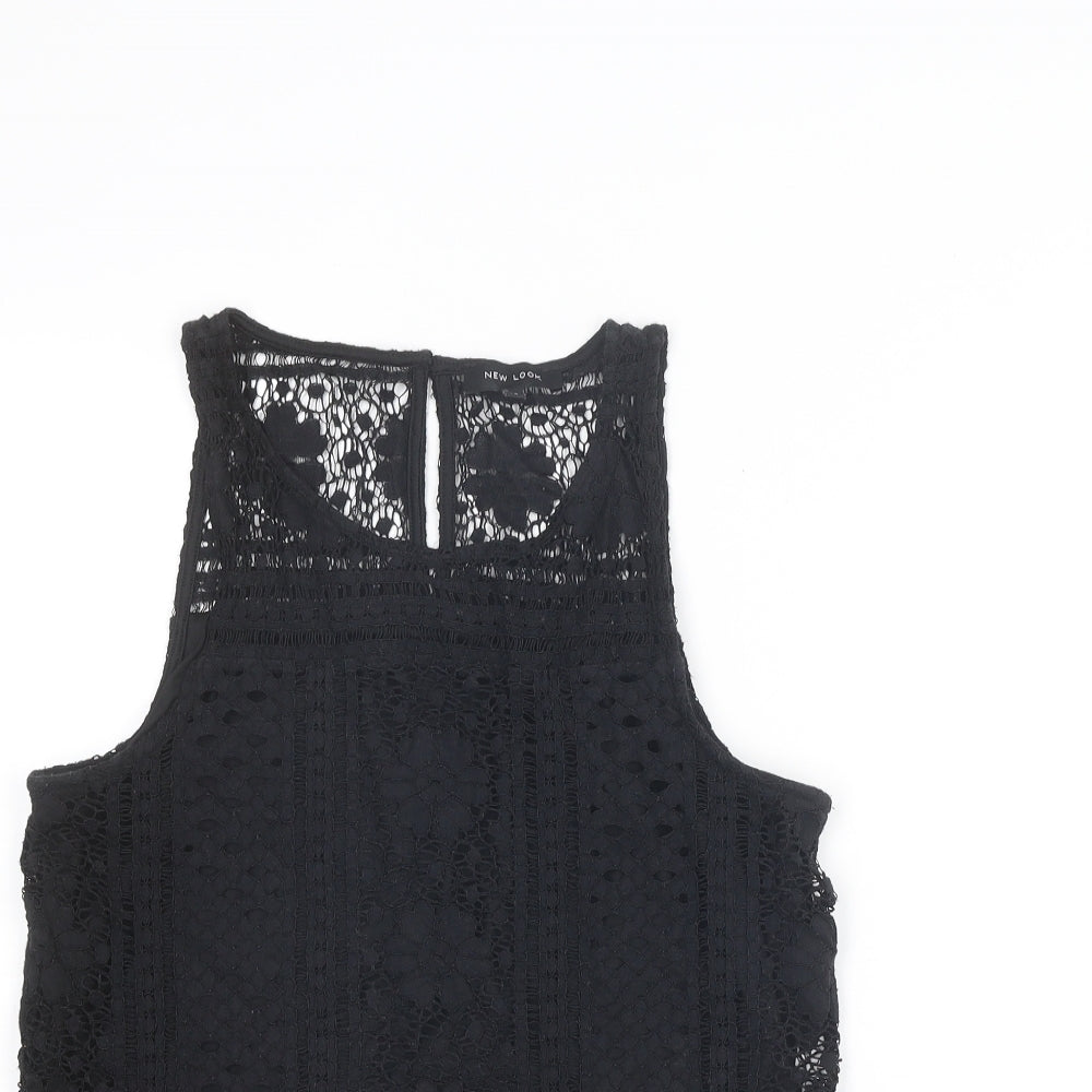 Womens UK Size 10 New Look Black Basic Tank
