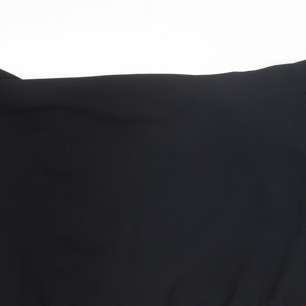Bardot Womens Black Polyester Cropped Blouse Size 14 Boat Neck