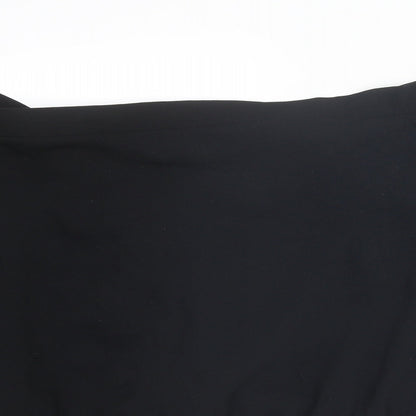 Bardot Womens Black Polyester Cropped Blouse Size 14 Boat Neck