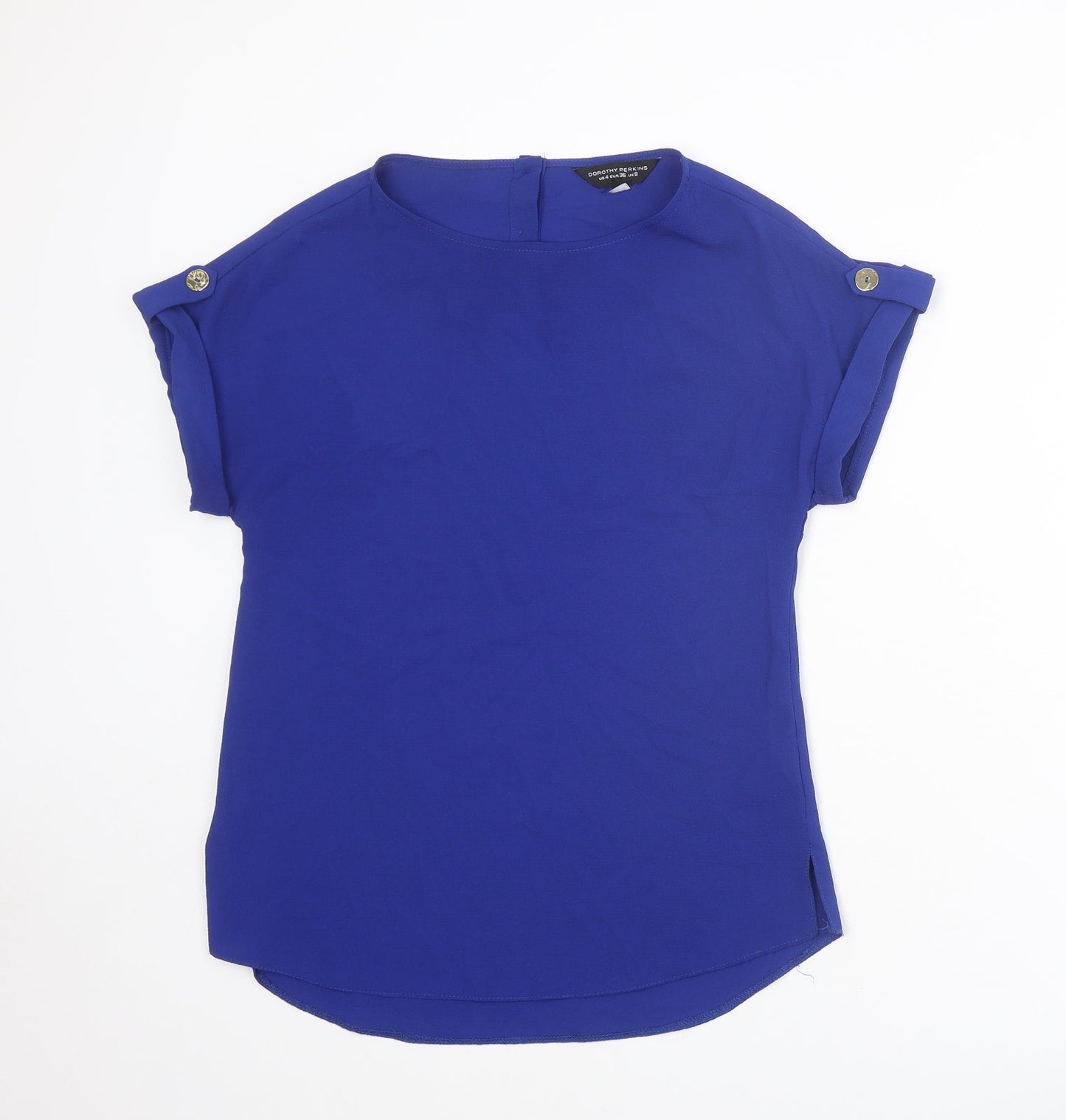 Womens UK Size 8 Dorothy Perkins Blue Basic T-Shirt