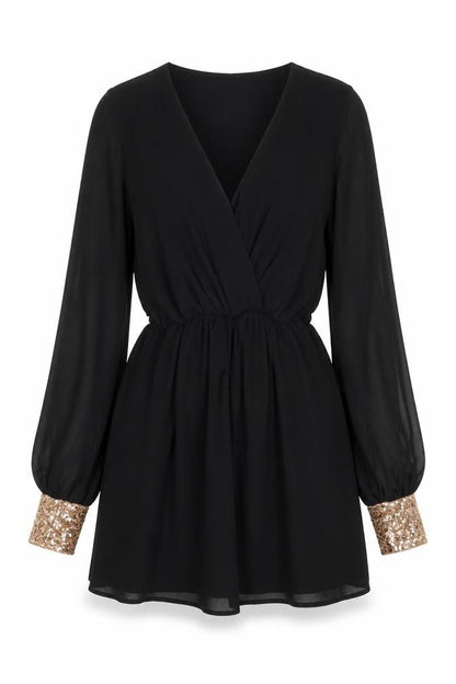 ASOS Womens Black Polyester Mini Size 8 V-Neck Pullover