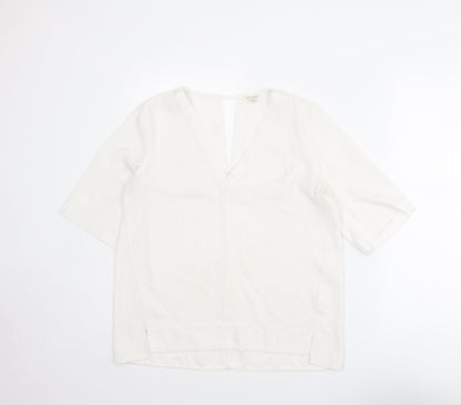 Womens UK Size 10 River Island White Basic T-Shirt