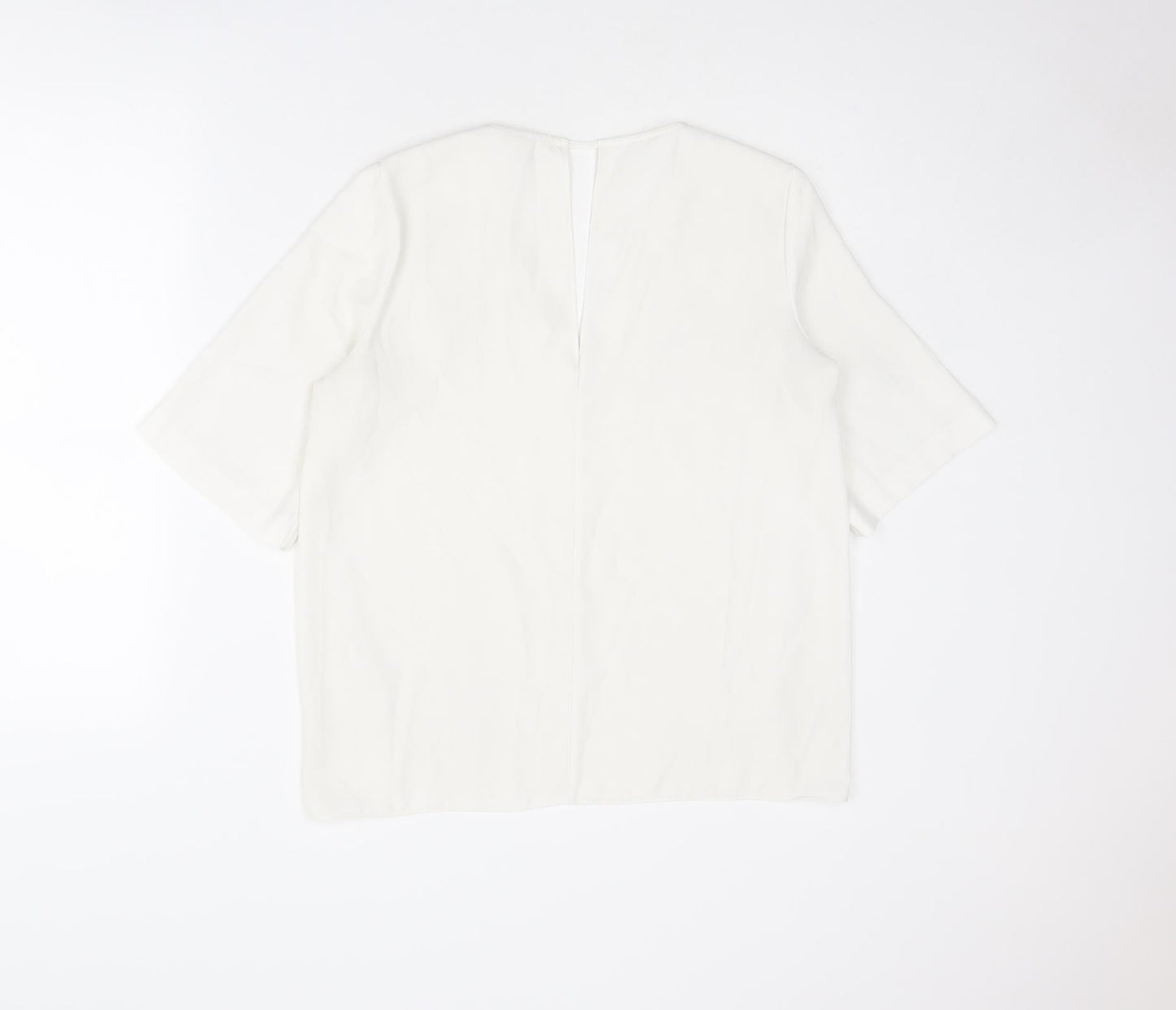 Womens UK Size 10 River Island White Basic T-Shirt