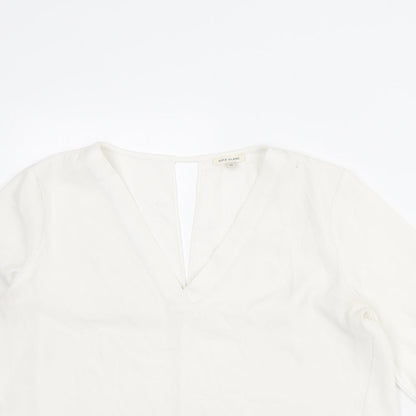 Womens UK Size 10 River Island White Basic T-Shirt