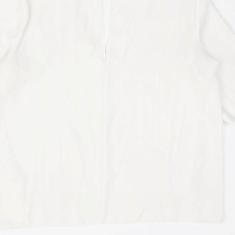 Womens UK Size 10 River Island White Basic T-Shirt