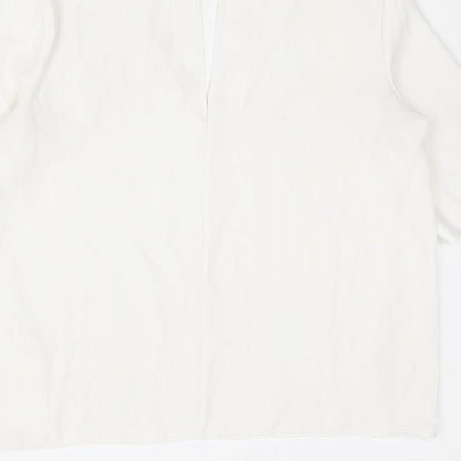 Womens UK Size 10 River Island White Basic T-Shirt