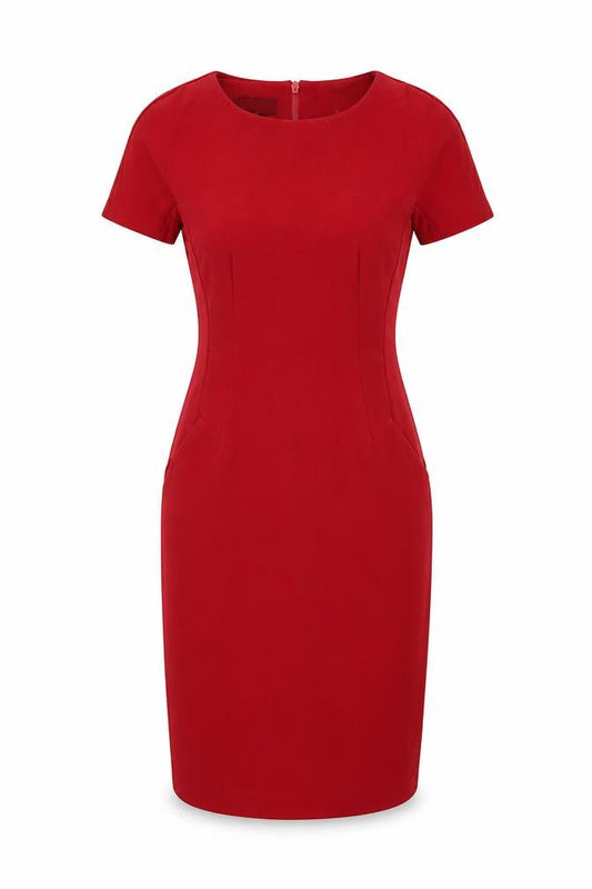 NEXT Womens Red Polyester Shift Size 6 Round Neck Zip