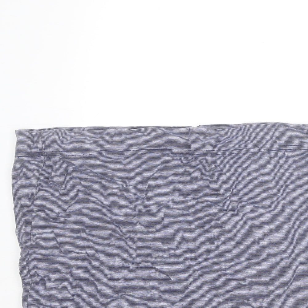 H&M Womens Blue Striped Cotton Bandage Skirt Size M