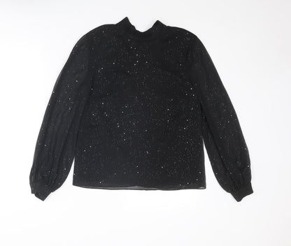 Womens UK Size 8 Warehouse Black Basic Blouse