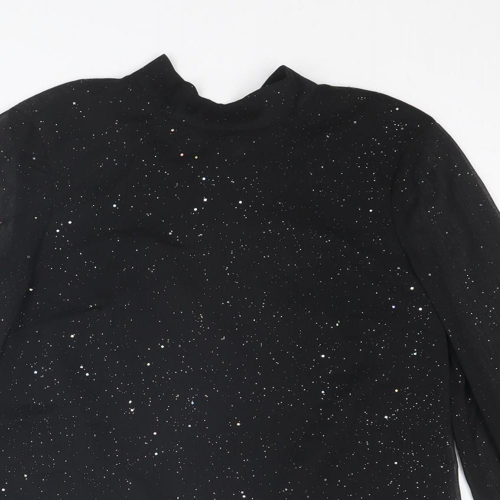 Womens UK Size 8 Warehouse Black Basic Blouse