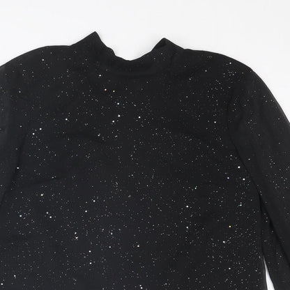 Womens UK Size 8 Warehouse Black Basic Blouse