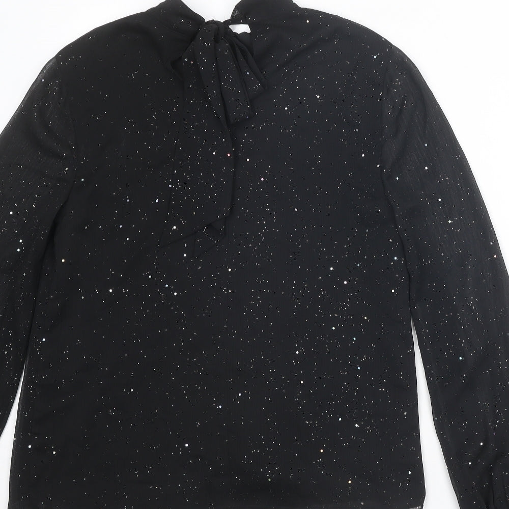 Womens UK Size 8 Warehouse Black Basic Blouse