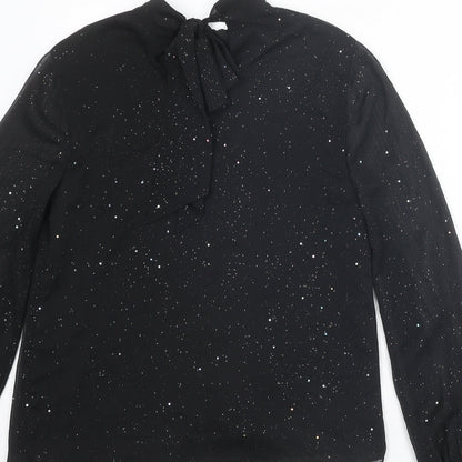 Womens UK Size 8 Warehouse Black Basic Blouse