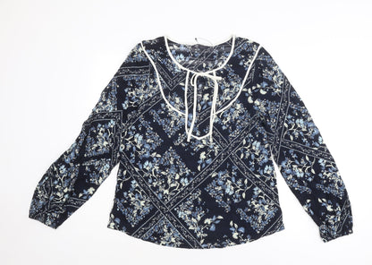 Womens UK Size 10 Marks and Spencer Blue Basic Blouse