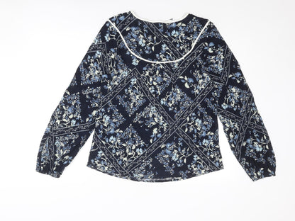 Womens UK Size 10 Marks and Spencer Blue Basic Blouse