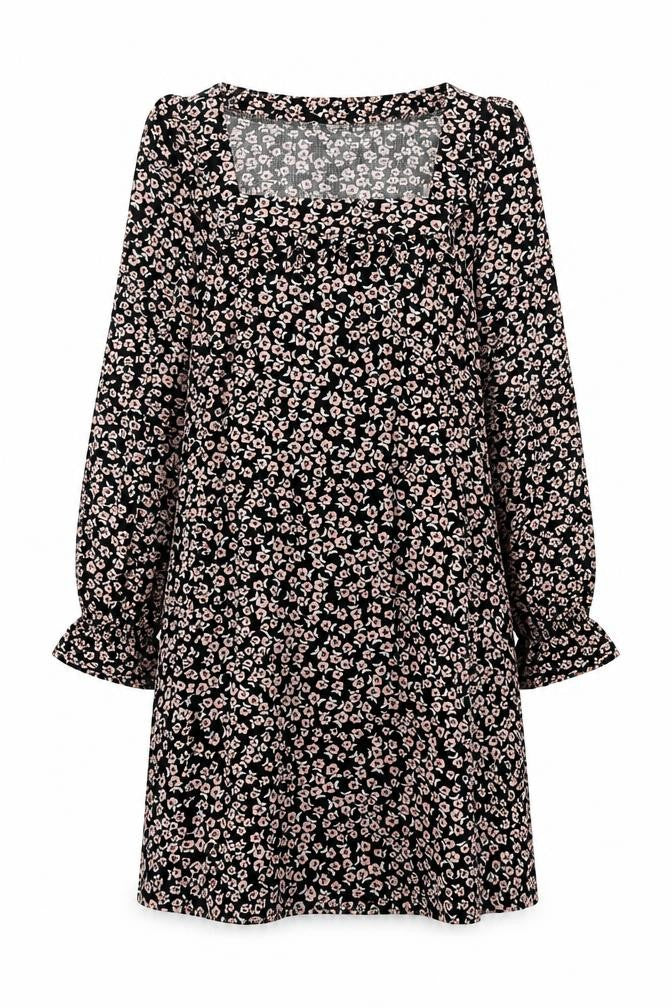 Miss Selfridge Womens Multicoloured Floral Polyester A-Line Size 12 Square Neck Pullover