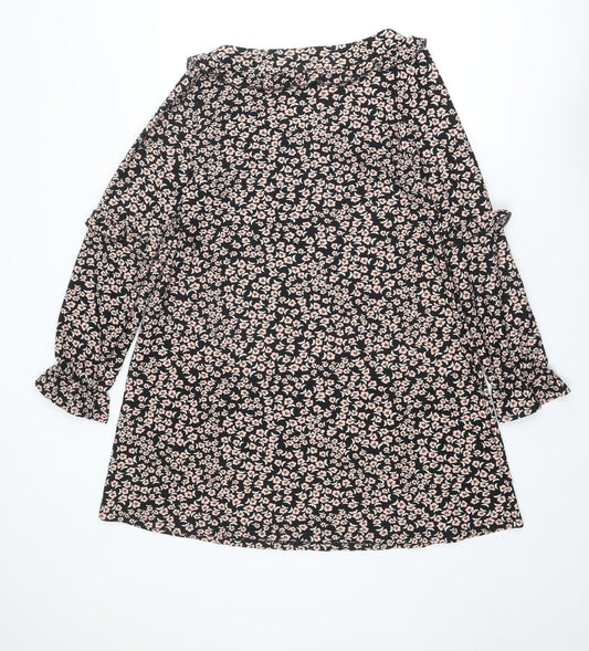 Miss Selfridge Womens Multicoloured Floral Polyester A-Line Size 12 Square Neck Pullover