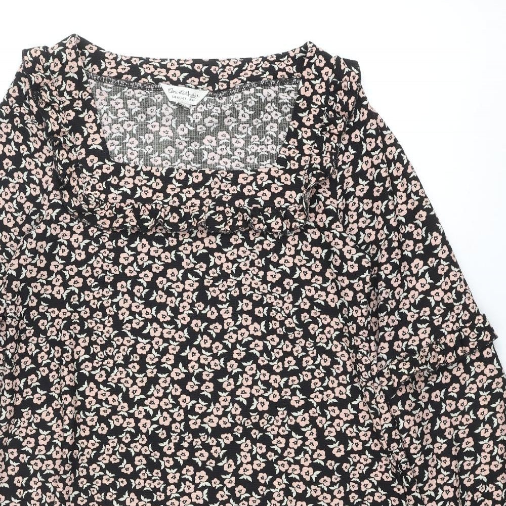 Miss Selfridge Womens Multicoloured Floral Polyester A-Line Size 12 Square Neck Pullover