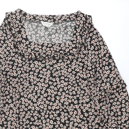Miss Selfridge Womens Multicoloured Floral Polyester A-Line Size 12 Square Neck Pullover