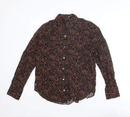 Womens UK Size 6 Marks and Spencer Brown Basic Button-Up