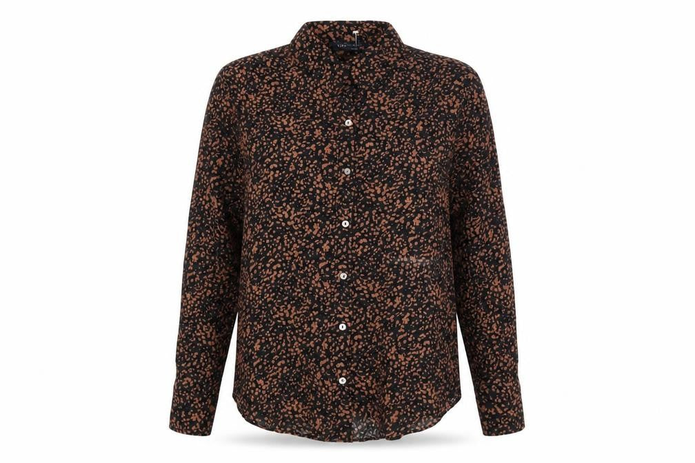 Womens UK Size 6 Marks and Spencer Brown Basic Button-Up