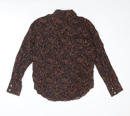 Womens UK Size 6 Marks and Spencer Brown Basic Button-Up