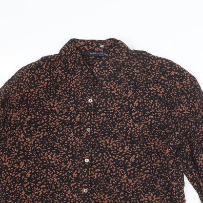 Womens UK Size 6 Marks and Spencer Brown Basic Button-Up