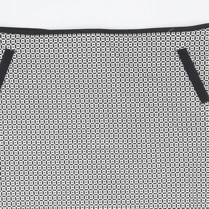 Marks and Spencer Womens Black Geometric Cotton A-Line Skirt Size 12 Zip