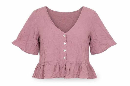 Womens UK Size M Pull&Bear Purple Basic Blouse