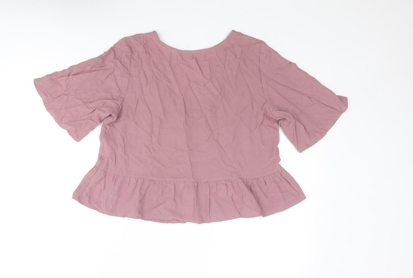Womens UK Size M Pull&Bear Purple Basic Blouse