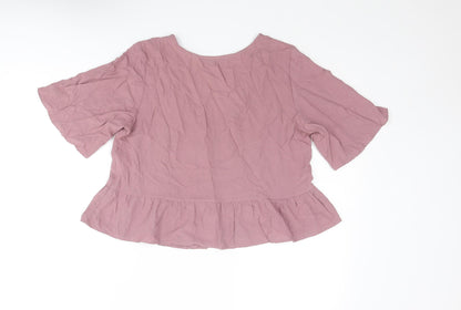 Womens UK Size M Pull&Bear Purple Basic Blouse