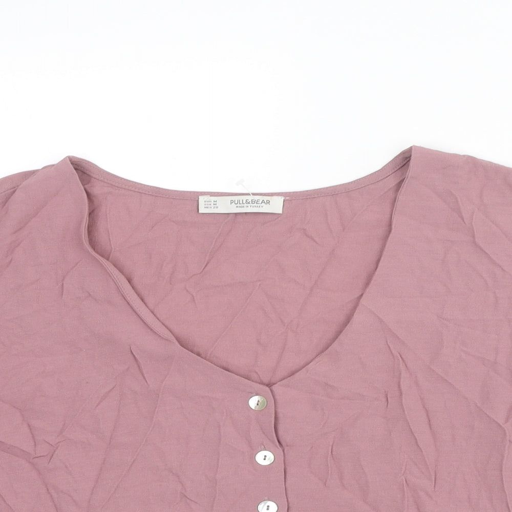 Womens UK Size M Pull&Bear Purple Basic Blouse