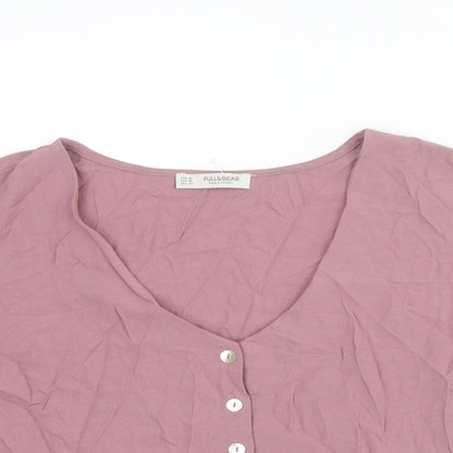 Womens UK Size M Pull&Bear Purple Basic Blouse