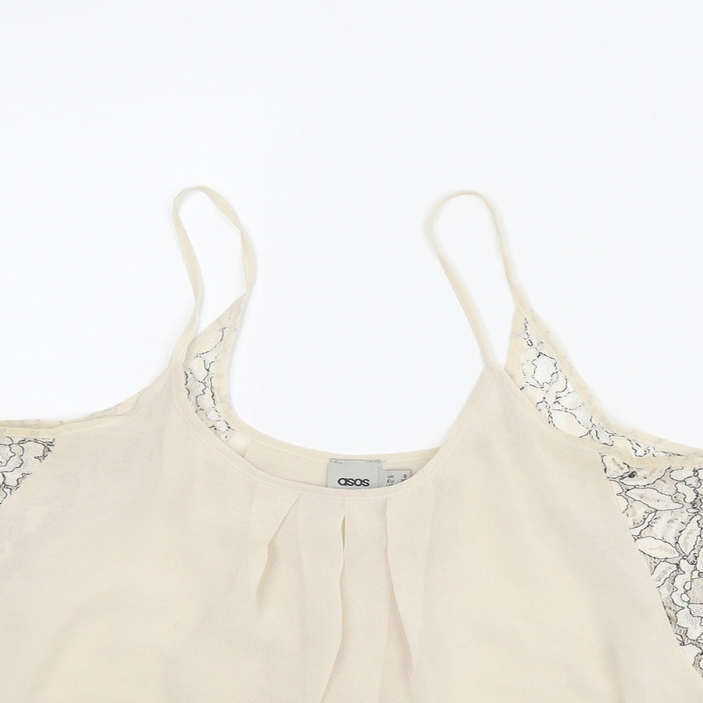 Womens UK Size 8 ASOS Ivory Basic Tank