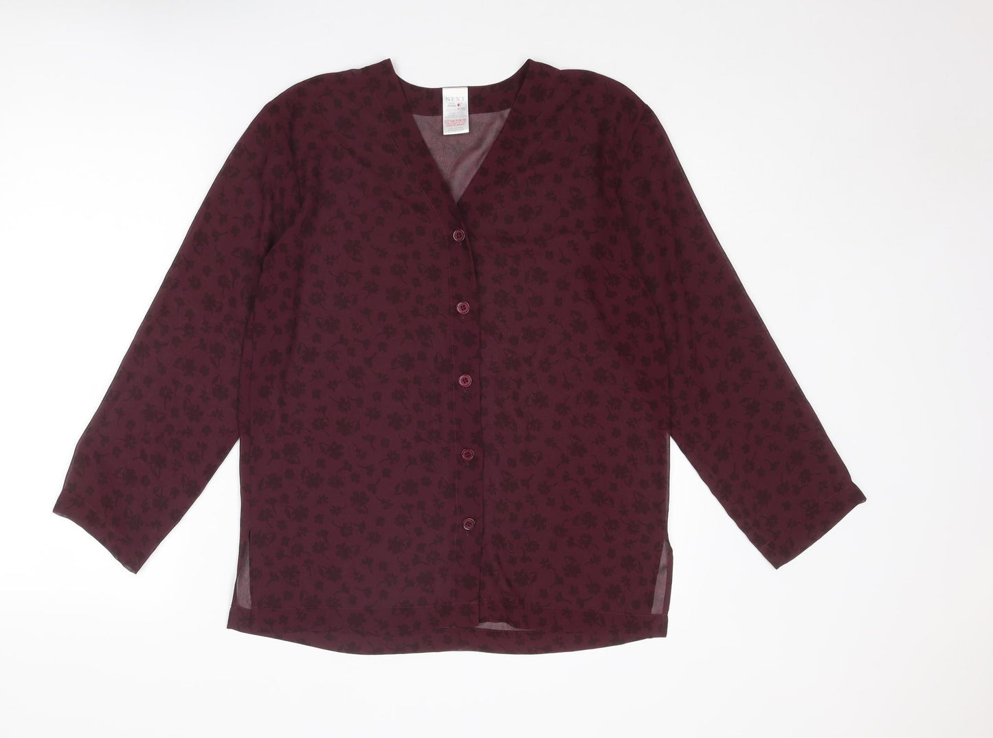 Womens UK Size M NEXT Purple Basic Button-Up