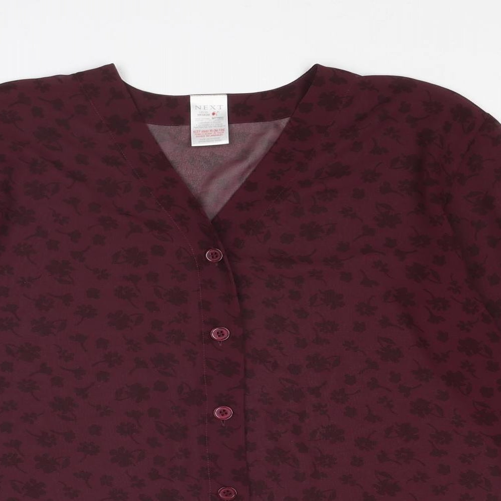 Womens UK Size M NEXT Purple Basic Button-Up