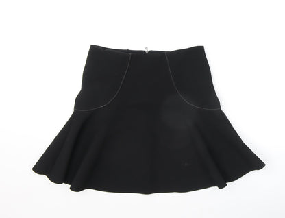 NEXT Womens Black Polyester Swing Skirt Size 10 Zip