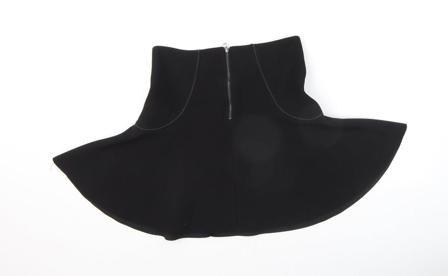 NEXT Womens Black Polyester Swing Skirt Size 10 Zip