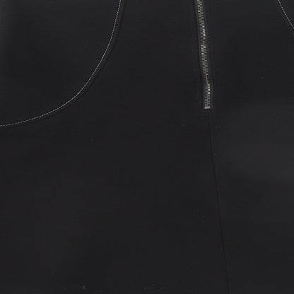 NEXT Womens Black Polyester Swing Skirt Size 10 Zip