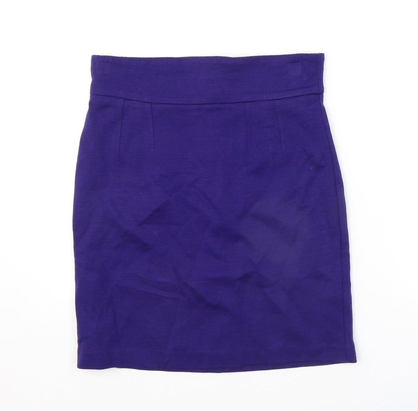 PAUL & JOE Womens Purple Acrylic A-Line Skirt Size 14 Zip