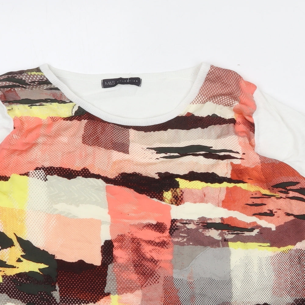Womens UK Size 16 Marks and Spencer Multicoloured Basic T-Shirt