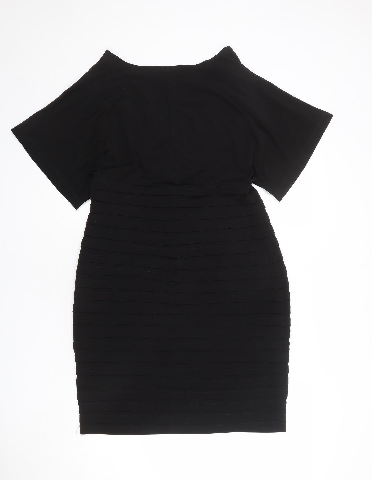 Wallis Womens Black Polyester Shift Size 14 V-Neck Pullover