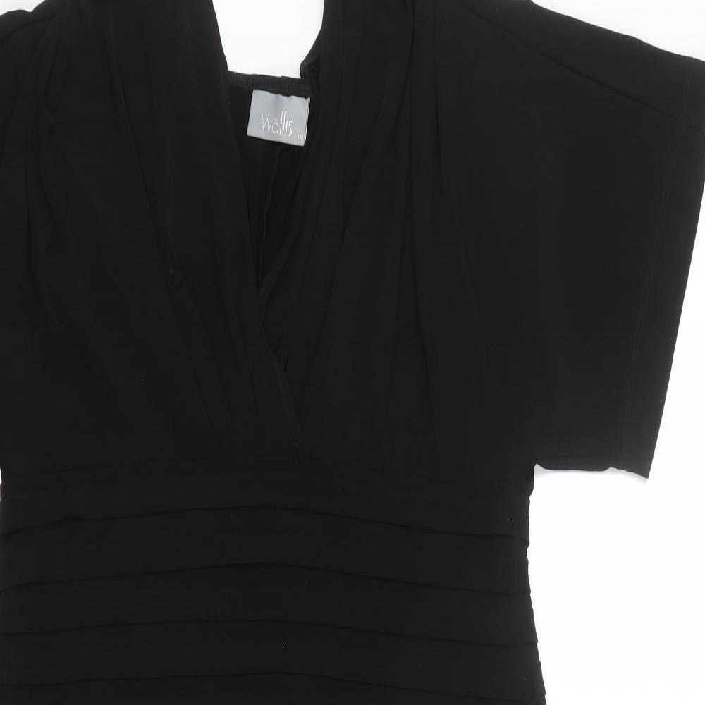 Wallis Womens Black Polyester Shift Size 14 V-Neck Pullover