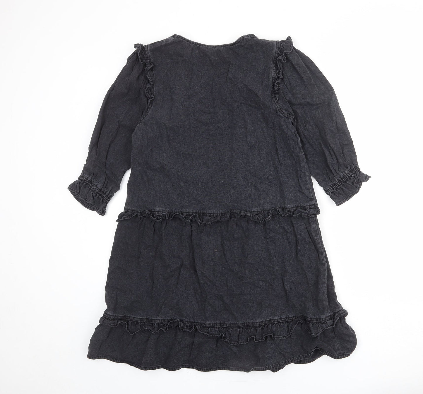 TU Womens Grey Cotton Trapeze & Swing Size 10 V-Neck Pullover