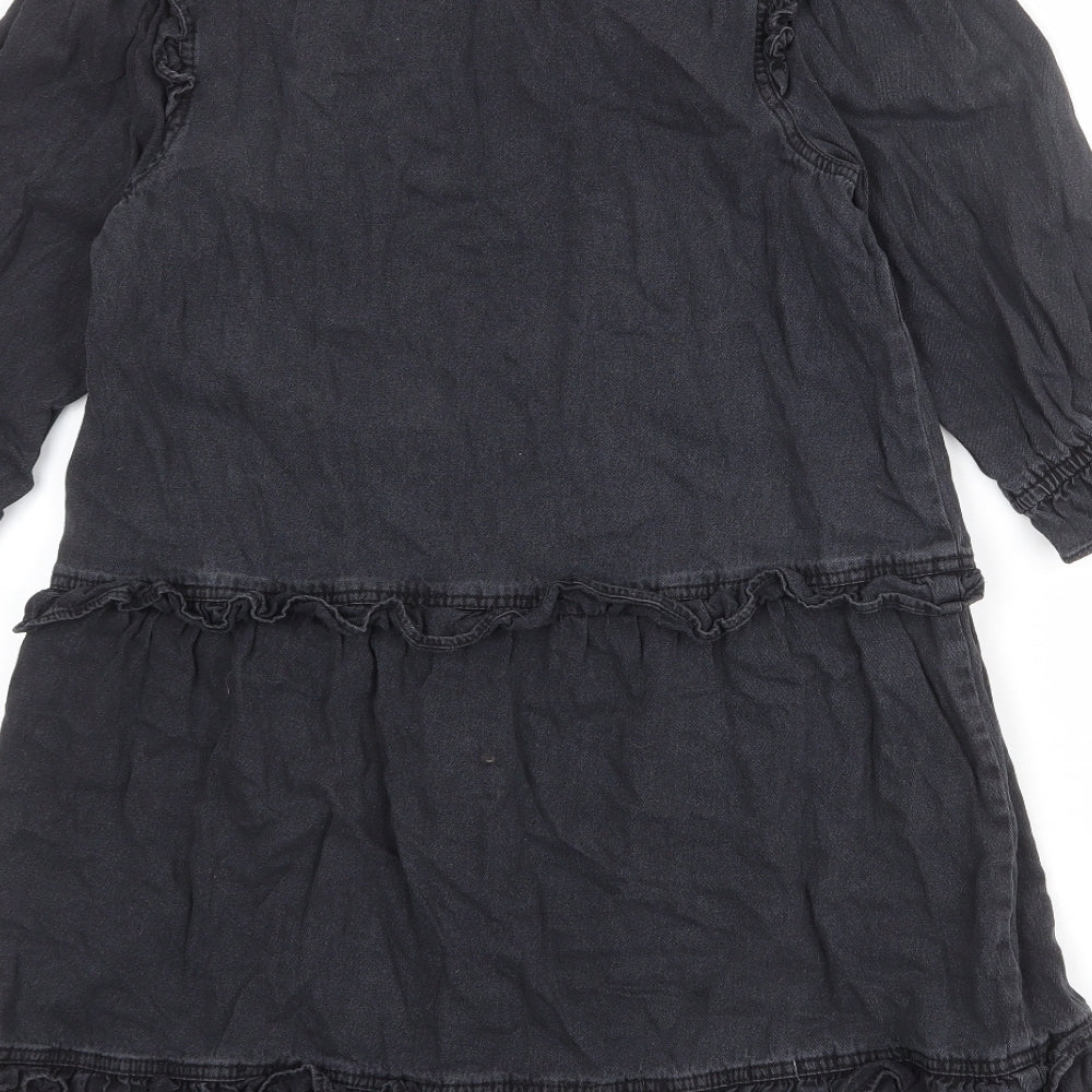 TU Womens Grey Cotton Trapeze & Swing Size 10 V-Neck Pullover