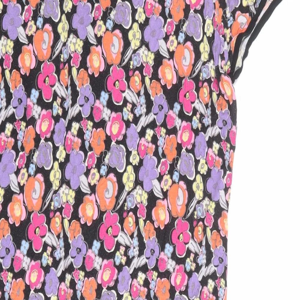 NEXT Womens Multicoloured Floral Viscose Shift Size 16 Round Neck Button
