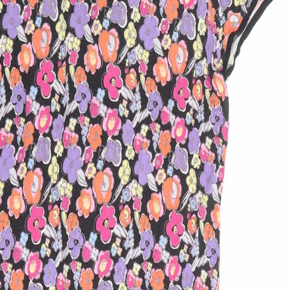 NEXT Womens Multicoloured Floral Viscose Shift Size 16 Round Neck Button