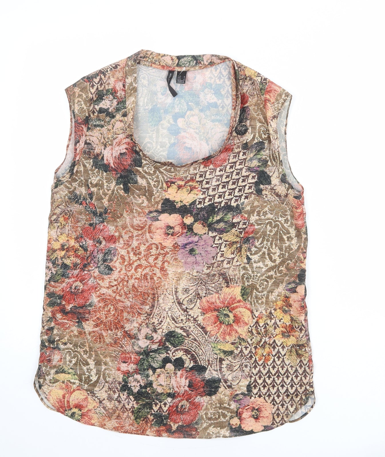 Womens UK Size M Mango Multicoloured Basic Tank